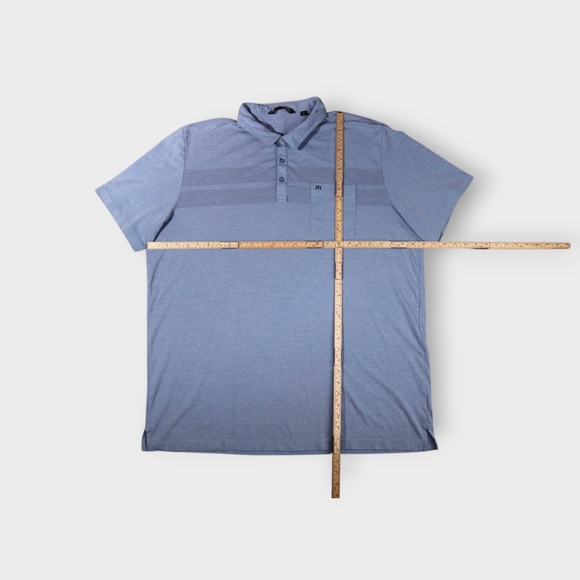 Travis Mathews Golf Polo Shirt Mens Size XXXL Light Blue Pocket Short Sleeve - Picture 4 of 9